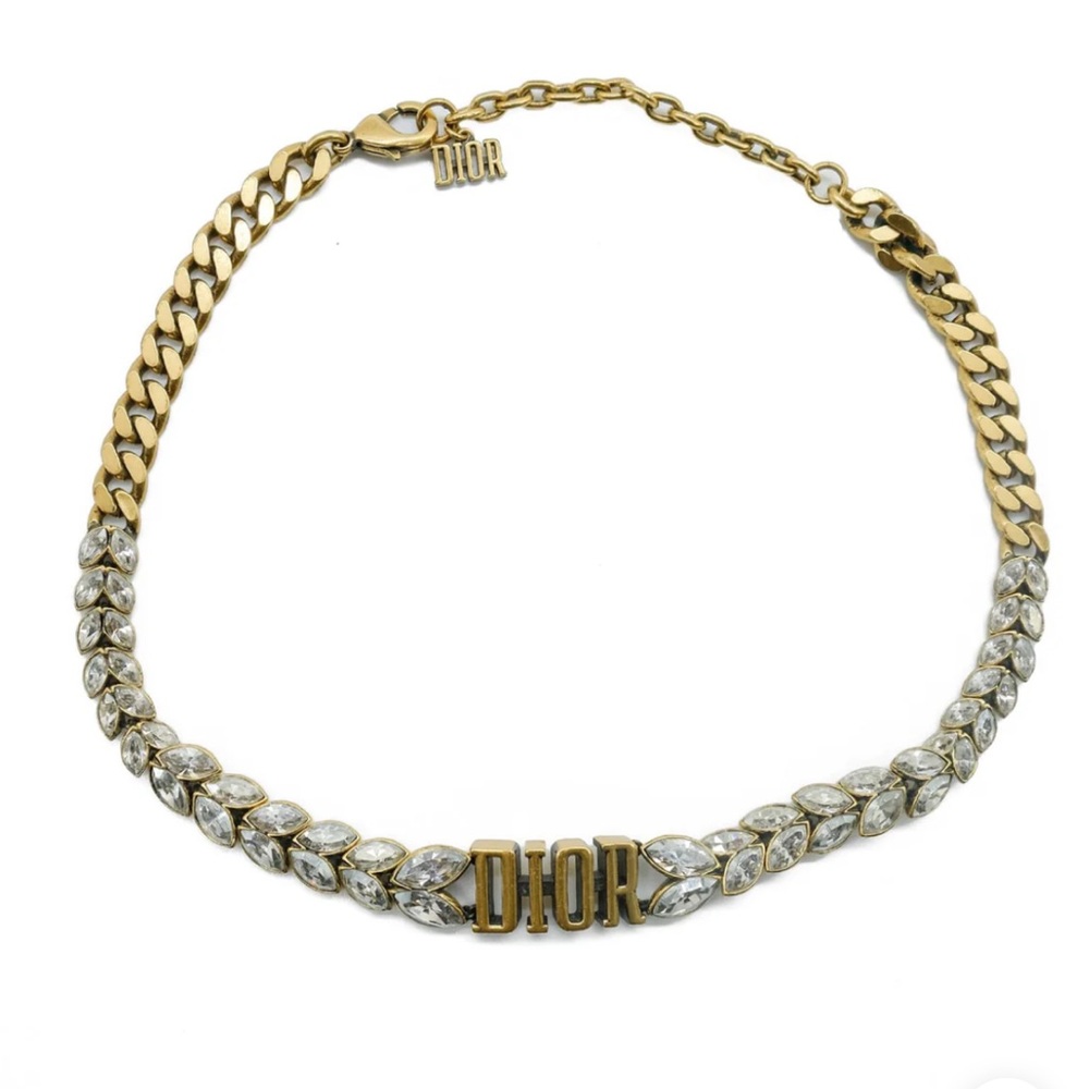 DIOR (R)EVOLUTION CRYSTALS GOLD TONE CHAIN